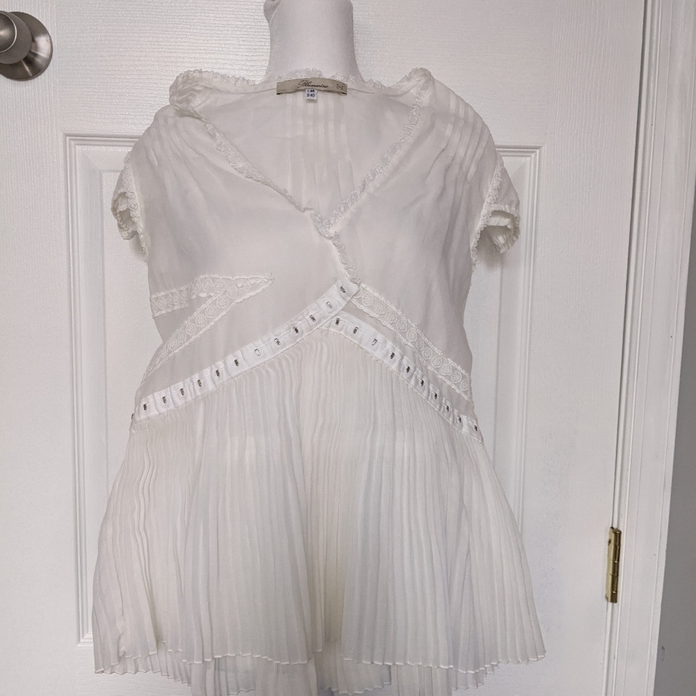 Blumarine white gauze blouse I 46/ Large